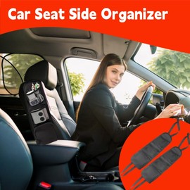 ZDL Storage Box for Car Seats, Pack of 2 Car Seat Hanging Bag, Car Organiser, Car Seat Side Organiser, Foldable Car Storage Bag, Mesh Bags, for Truck, Van, SUV