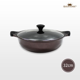 Queen Sense All-Purpose Cooking Premium Whole Casting Wok Pan 32cm Royal Hotpot Pot Coated Wok Pan / 퀸센스 만능요리 프리미엄 통주물 웍팬  32cm 궁중전골냄비 코팅웍팬