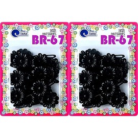 Tara Girls Self Hinge Multi Design Plastic Bow Hair Barrettes Selection Pack Of 2 (BR67)