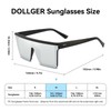 Dollger Square Oversized Sunglasses for Women Men Fashion Flat Top