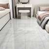 Wallercity Shiny Gray/White Marble Peel and Stick Floor Tile 12"