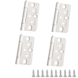 3 Inch Non-Mortise Door Hinges Chest Hinges Box Hinges Heavy Duty Vintage Furniture Hardware, Pack of 4, White