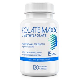 L-Methylfolate 15mg - 120 Capsules - Professional Strength Active Methyl Folate - 5-MTHF Supplement for Men & Women - Non GMO, Gluten Free, No Fillers