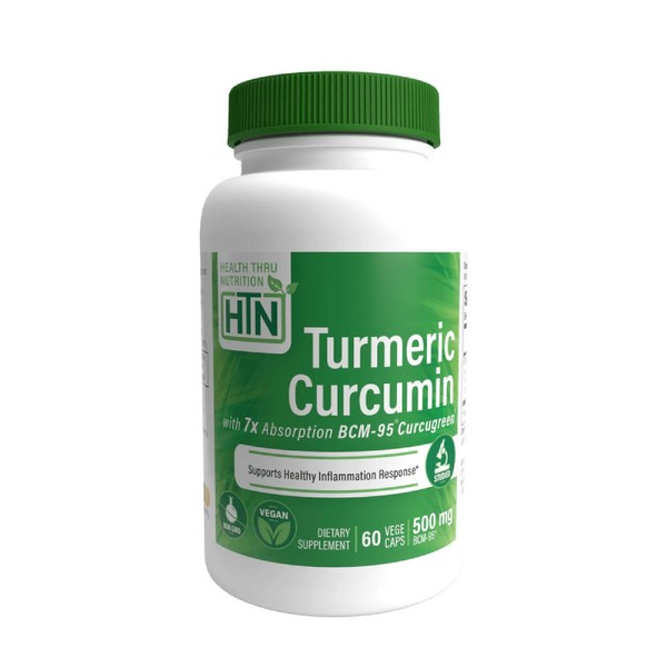 Health Thru Nutrition Curcugreen Curcumin® 500 mg, BCM-95® Curcumin, 60 Vegan Capsules, Laboratory Tested, Gluten Free, Vegetarian, Soy Free, GMO Free