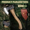PURPLEBIRD Hatchet Axe with Sheath for Camping, 15 Inch Bushcraft