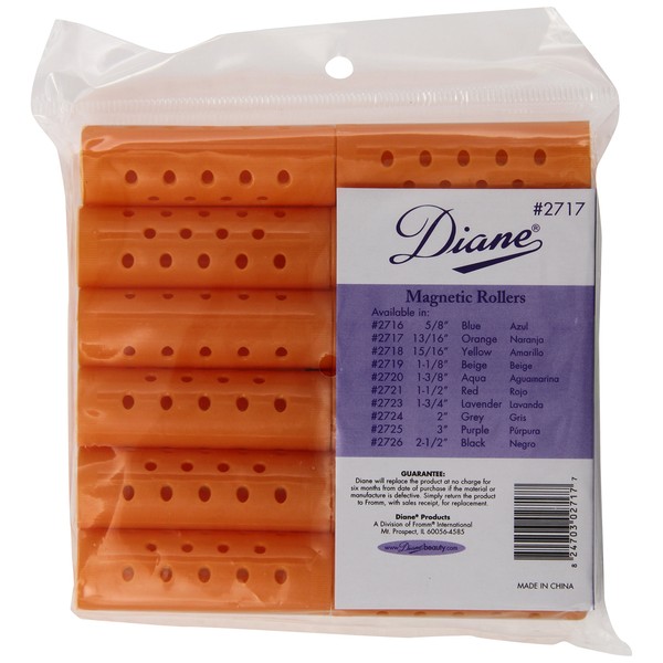 Diane Magnetic Rollers, Orange, 13/16 Inch, 1 Count