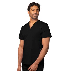 Adar Uniforms Universal Unisex Scrubs - V-Neck Tunic Top - 601 - Black - L