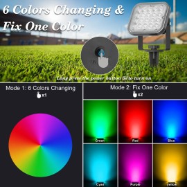 T-SUN Solar Spot Lights Color Changing  LED Outdoor Garden Pathway Lamp US Stock