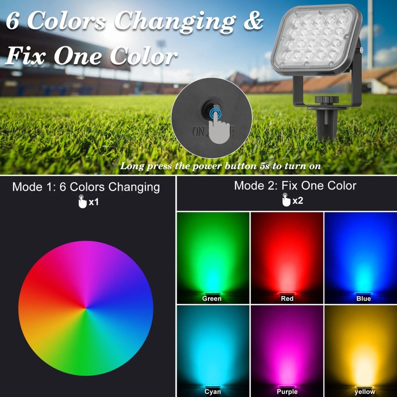 T-SUN Solar Spot Lights Color Changing LED Outdoor Garden Pathway
