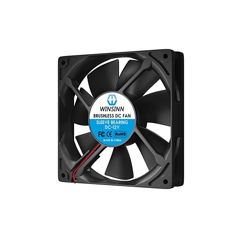 WINSINN - Ventilador de 120 mm, 12 V, sin escobillas,