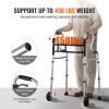 3-in-1 Adjustable Height & Width Lightweight Aluminum Folding Walker on