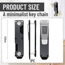 Hebterrka Key Holder for Key Ring, Minimalist Pocket Key Ring, Loop for Car Keys, Expandable for 8 to 10 Keys