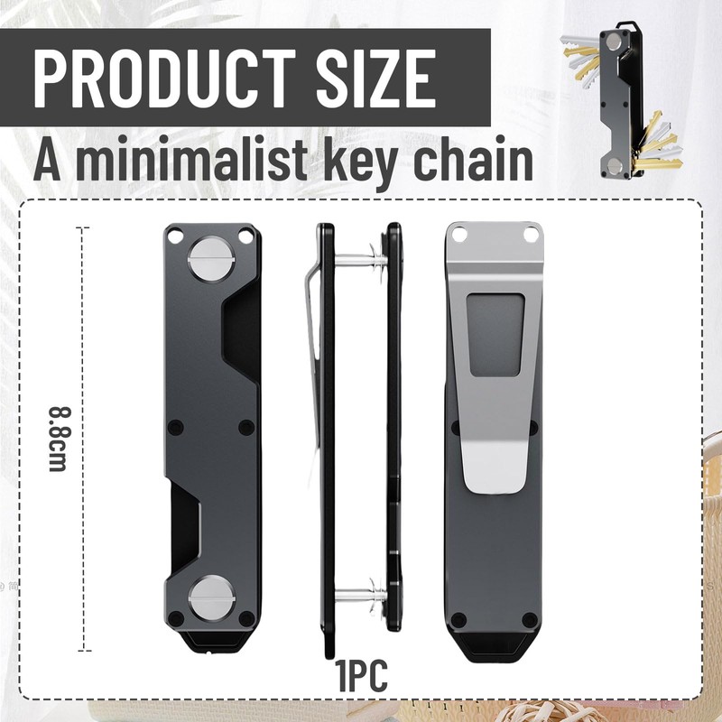 Hebterrka Key Holder for Key Ring, Minimalist Pocket Key Ring,