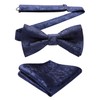 HISDERN Men's Bowtie, One-Touch Bowtie, with Chief, Adult, Weddings, Hook