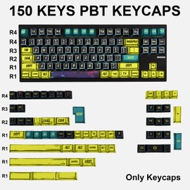 GEKUCAP Anime PBT keycaps- Japanese Manga Theme Keycaps Set 150 Keys, Cherry Profile Dye-Sub Custom Keycap Minimalist Style for Cherry Gateron MX Switches Mechanical Keyboards