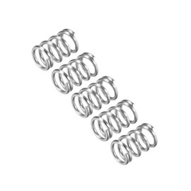 QUARKZMAN Pack of 5 Compression Springs, 304 Stainless Steel Springs, Tension Springs, Spring 12 mm AD 1.6 mm, Wire Size 20 mm, Free Length Coil Springs, Coil Springs, Steel Springs, Silver