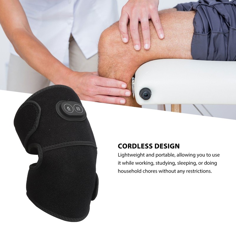 Cordless Knee Massager Heated Knee Elbow Shoulder Brace Vibration Knee