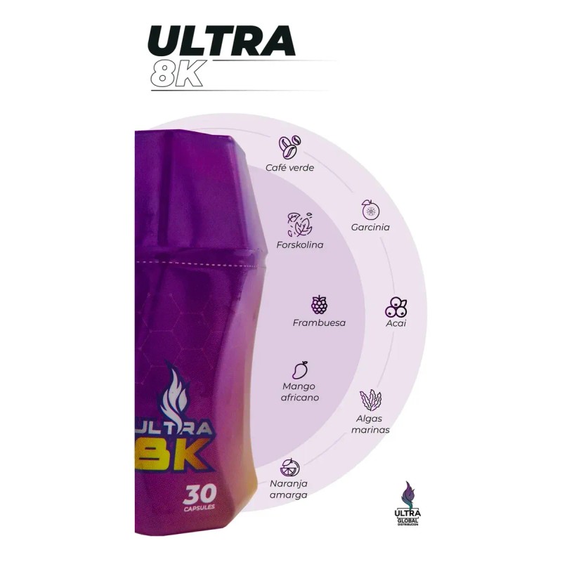 Lipoblue Ultra 8 K 30caps Termogenico Sfn Sin Sabor