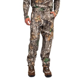 Realtree Men's All-Season Pants, Lightweight Camo Hunting Gear, Moisture-Wicking, Durable Fabric, (US, Alpha, XX-Large, Regular, Regular, Edge Camo)