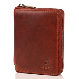 MATADOR Wallet 3626/A Metal Zip TÜV Tested RFID, brown, Vintage