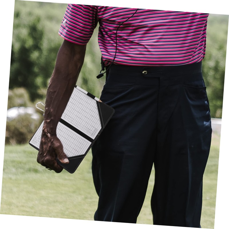 NOLITOY 1pc Portable Golf Scorecard Holder Pu Leather Protector Simple