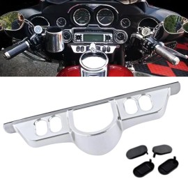 Unbranded For Harley 96-13 Electra Tri Street Glide FLHX Chrome Fairing Switch Dash Panel