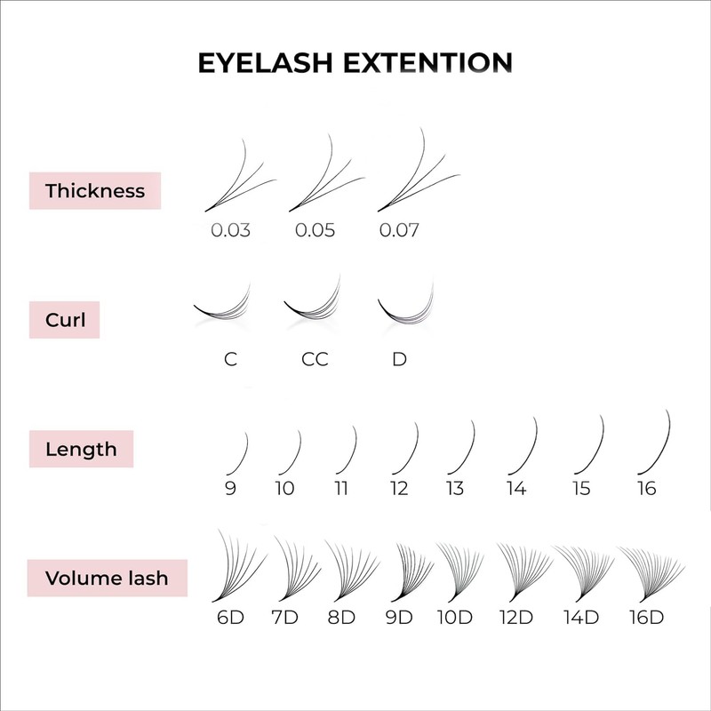 MDC LASHES Promade Fans 500 Fans | 5D-16D, 0.05-0.07 Thickness,