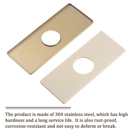 Kozelo Hole Cover Deck Plate Escutcheon-[6 Inch], Sink Cover Plate for Home Sink Faucet, Stainless Steel, Rectangle, Brushed Gold