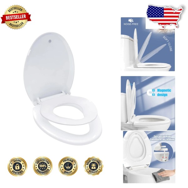 Unbranded Quiet Soft Close Toilet Seat with Built-in Toddler Seat