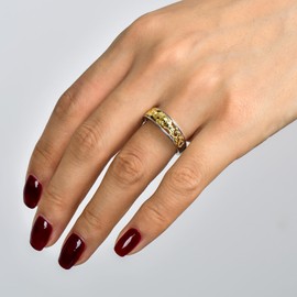 Jeulia Claddagh Rings for Women 925 Sterling Silver 14K Gold Plated Wedding Band Two Tone Cubic Zirconia Engagement Ring Anniversary Promise Romantic Jewelry Gift (8)