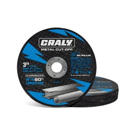 CRALY 3 Inch Cut-Off Wheels for Cutting Metal & Stainless Steel, Professional Grade Ultra Thin Metal Cutting Disc for Angle Grinder & Die Grinder, 3/8 in Arbor, 10-Pack(30107601-10)
