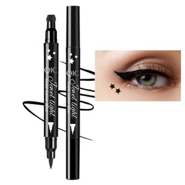 Eyeliner Stamp, Star Eyeliner Stamp, Star/Heart/Moon/Flower Waterproof Liquid Eyeliner Pen All Day Long-Lasting Eyeliner Liquid Black & Smudge-proof Makeup Liquid Eye Liner Stamps, Star