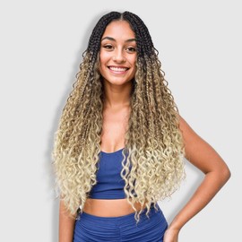 3 Packs Goddess Box Braids Crochet Hair With Curly Ends 24 Inches Boho Braids Crochet Hair for Black Women (1b/27/613, 24" - 3 Packs)