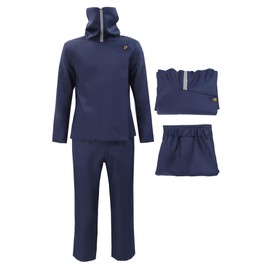 C-ZOFEK - Disfraz de anime para hombre, talla estadounidense, de cuello alto, chamarra, pantalones, uniforme de Halloween, marino, Large