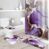 RLHHUG Purple Gold Marble Shower Curtain Sets with Rugs for