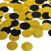 Glitter Confetti Circles Party Decorations, Black and Gold Confetti Circle