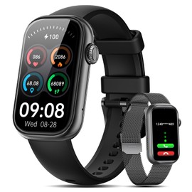 Smart Watches for Men Women (Answer/Make Call) 1.47” Touch Screen Fitness Tracker,Sleep Tracker/Calories Burned/ IP68 Waterproof 111 Sport Modes Pedometer for Android iOS,Black