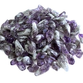 Sisamn Polished Amethyst Crystal Points Bulk 0.9 Lb Small Chip Stone Irregular Rock for Tumbling Healing Meditation Vase Filler Fish Tank Rocks