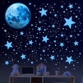 495Pcs Glow in The Dark Stars,Glow in The Dark Stars for Ceiling,Stars and Moon Wall Decals for Boys Girls Ceiling Stars Glow in The Dark Sticker Kids Wall Decors,Perfect for Kids Nursery Bedroom