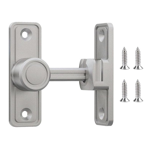 Silver Zinc Alloy Gate Latch with Screws Barn Door Lock