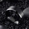 Vakki 8 mm Matt Black Men's Tungsten Ring Black Men's