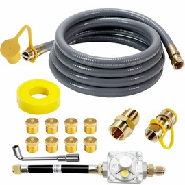 Upgraded Propane to Natural Gas Conversion Kit with Regulator & 2.0 1.39 0.5 Orifices Brass Nozzle, 10” Natural Gas Conversion Kit Fit for Weber Genesis, Spirit, Genesis II, Spirit II Grill