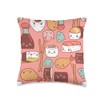 kawaii pink sushi tempura shrimp cute wasabi asian food Throw