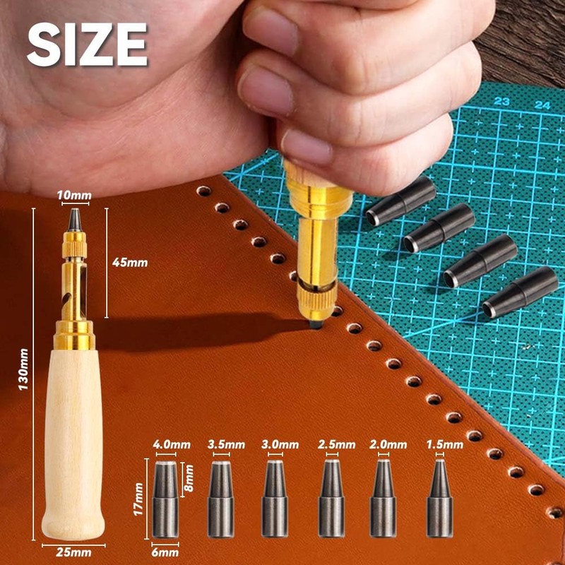 Yakamoz Japanese Screw Punch with 6 Tips (1.5-4.0mm) - Semi-Automatic