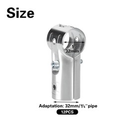 12 PCS 1-1/4" T Pipe Clamps, Heavy-Duty Galvanized Steel Connectors with Bolts and Nuts, Chain Link Fence Corner Fitting End Rail T Clamp, Fit for OD 1-1/4'' (32mm) Pipe or Metric 1'' (DN 25) Tube