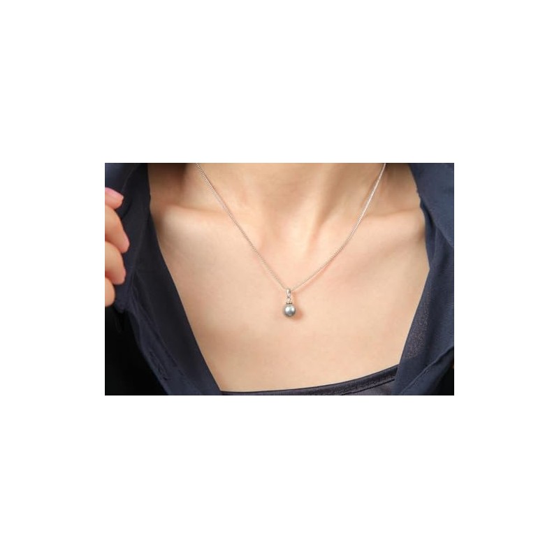 [MAHINA] Flower Pearl Polished Shell Single Pendant Gray Pearl, Brass