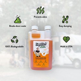 Liquified RV Toilet Treatment - Black Holding Tank Digester - Odor Eliminator - Orange Scent - Matts RV Reviews (Orange, 32oz)