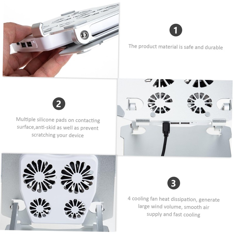 TEHAUX Adjustable Laptop Stand with Cooling Fan Ergonomic Computer Holder