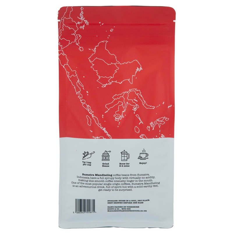 Sumatra Mandheling Coffee Beans. Medium Roast Whole Coffee Beans, Single