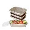 EcoQuality 29oz Disposable Bowls with Clear Lids - Rectangular Compostable
